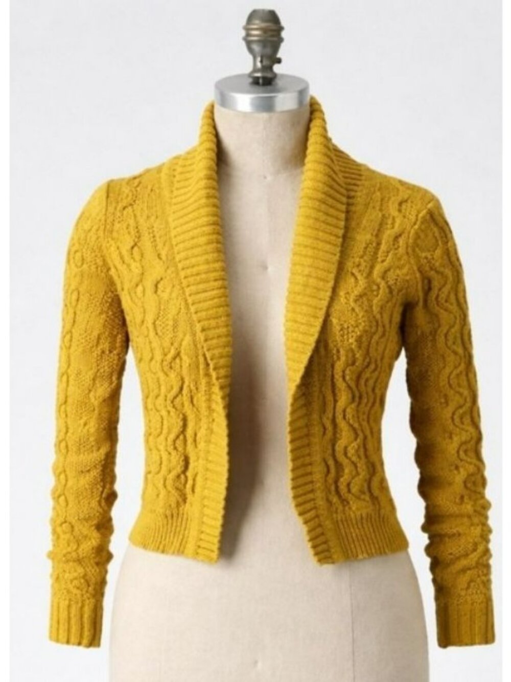 Anthropologie Sparrow Cable Knit Open Cardigan Sweater M Merino Wool Blend